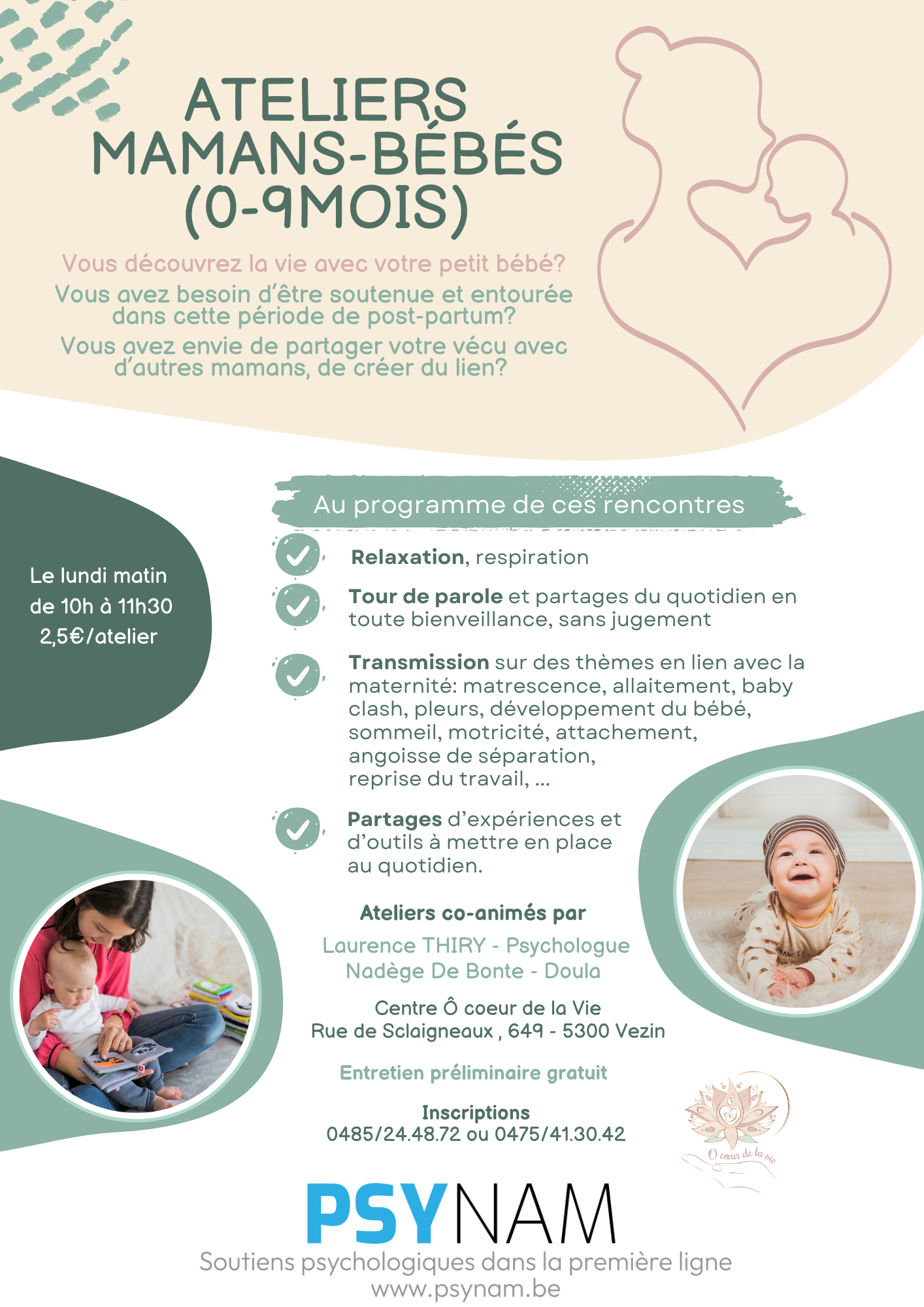 Ateliers Maman-Bébé - 0 à 9 mois 