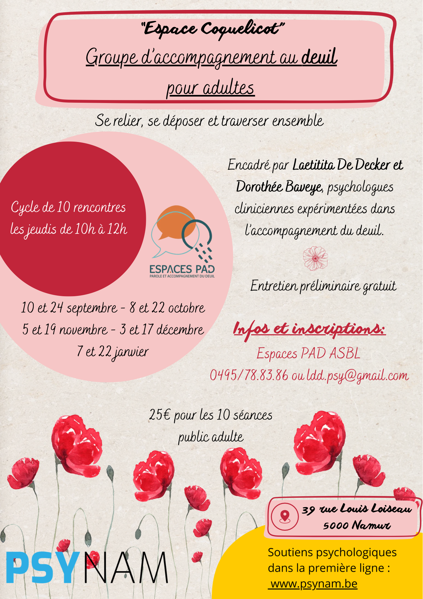 Groupe d'accompagnement au deuil pour adultes